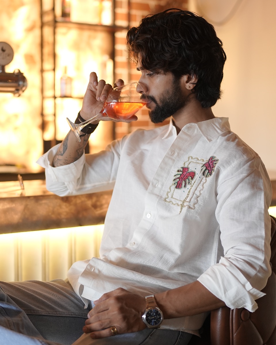 Tropical Muse Linen Shirt — handcrafted Shirt by GRAA