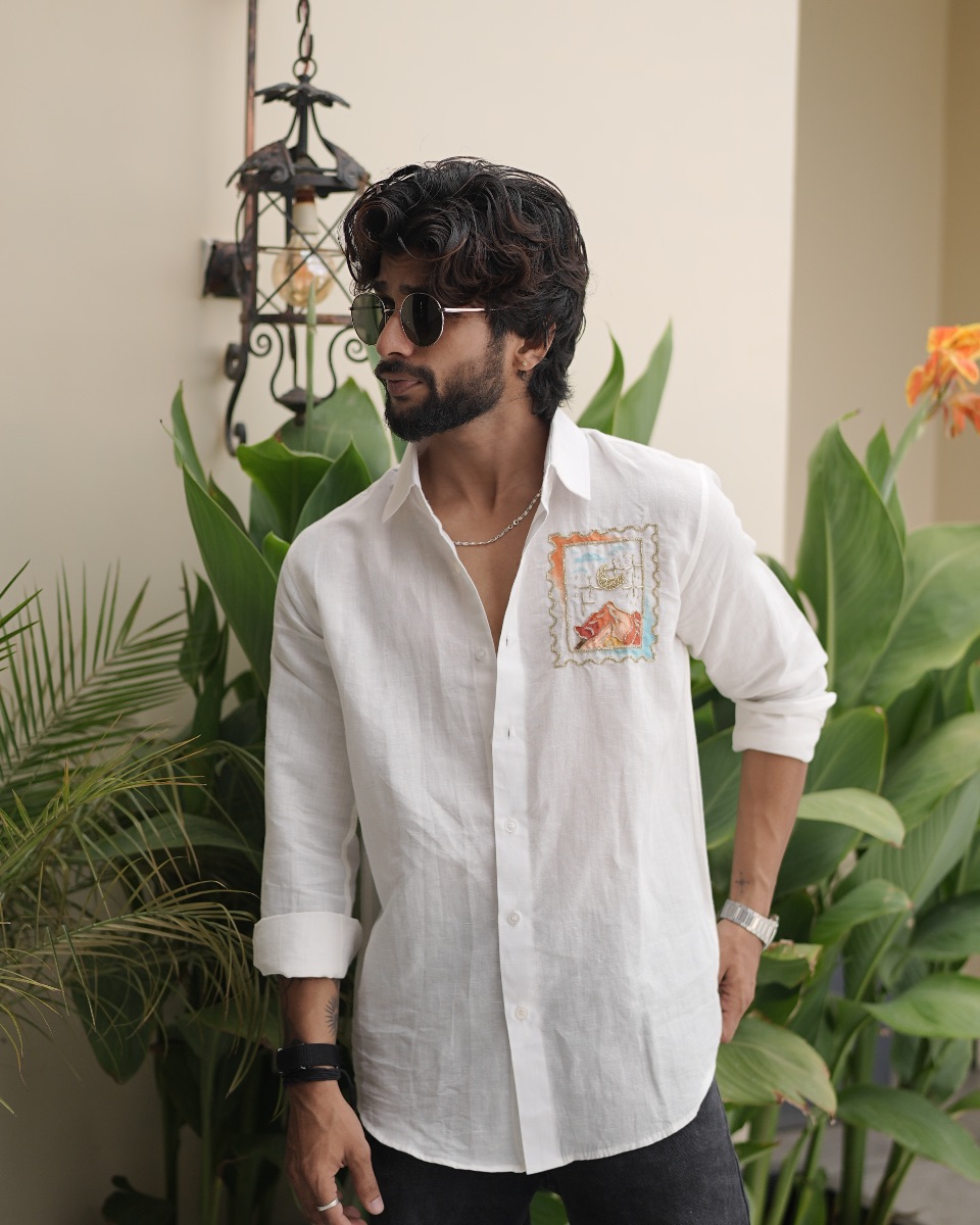 Sunset Postcard Shirt — handcrafted Shirt by GRAA